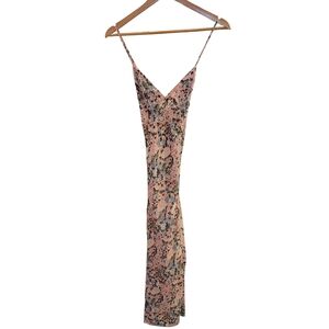 EUC RESA Pink & Blue Floral Slip Dress Spaghetti Strap V-Neck